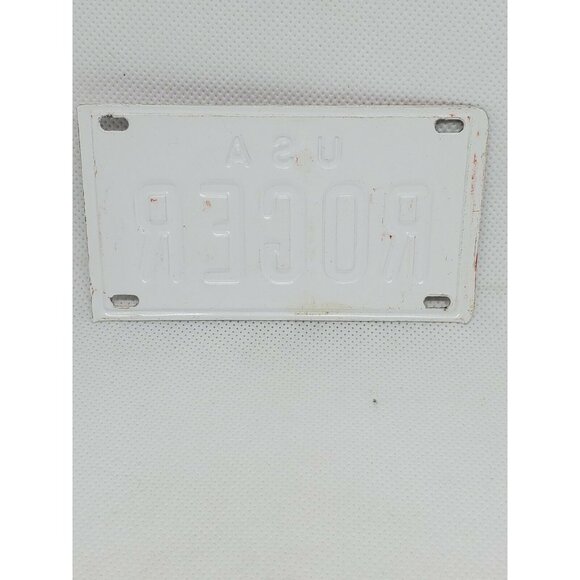 U.S.A Roger Personalized White and Red Mini License Plate – Collectible Bike Tag - Picture 5 of 11